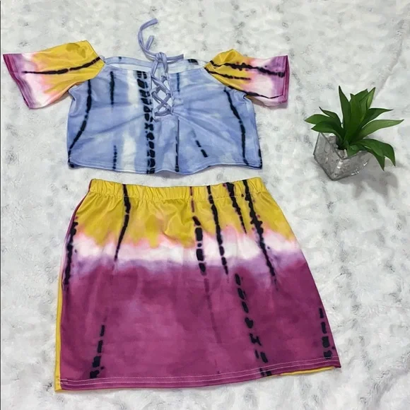 COPY - Cutout 2 piece tie dye set skirt - Picture 2 of 10
